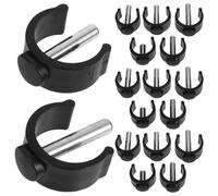 TOBBOMEY C Shaped Clamp Buckle Stick Holder for Folding Walking Sticks 20Pcs Adjustable External Bolt Fixing Clip for Canes Crutches Mobility Aids Anti-Slip Secure Grip Outdoor Indoor Use