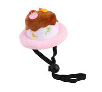 TOBBOMEY Cake-shaped Pet Birthday Cap Soft Plush Headgear for Cats and Dogs Party Hat for Festivals and Photo Sessions