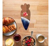 TOBBOMEY Carrot Shape Cutting Board Wood 11.79x4.32x0.59in Acacia Wood Splicing Resin Creative Design Versatile Use Kitchen Essentials