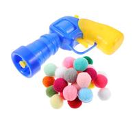 TOBBOMEY Cat Teasing Toy and Interactive Launch Ball Set 1 Launcher and 100 Soft Plush Balls, Silent Elastic Cat Training Toys for Indoor Play and Exercise