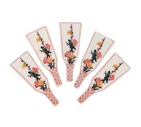 TOBBOMEY Ceramic Chopstick Holder Flower Pattern Smooth Easy-Clean Chopsticks Rest Rack for Japanese Chinese Dining Table Organization