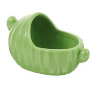 TOBBOMEY Ceramic Hamster Bathtub for Small Pets Green Sand Bath Holder for Guinea Pigs and Chinchillas for Bath Time and Hygiene