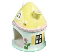 TOBBOMEY Ceramic Hamster Hide Cabin Pet House Guinea Pig Hide Place Safe Resting Nest Cute Colorful Castle Design for Hamsters Rabbits and Pets