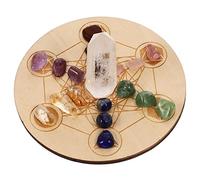 TOBBOMEY Chakra Crystal Divination Board Healing Crystals Gemstones Meditation Tool