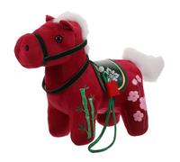 TOBBOMEY Chinese Year Plush Horse Zodiac Mascot Stuffed Animal Doll Pendant for Festival Decor Portable Collectible with Detailed Craftsmanship Symbol of Prosperity and Courage