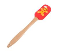 TOBBOMEY Christmas Silicone Cake Spatula with Handle Heat-Resistant Baking Tool for Frosting and Gingerbread Man Design Food Grade Silicone for Home and Professional Use