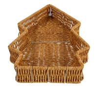 TOBBOMEY Christmas Tree Shaped Bread Basket Rustic Woven Food Serving Tray Festive Bread Display Bowl for Holiday Entertaining and Restaurant Tabletop