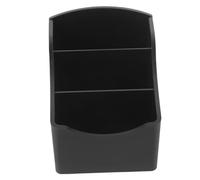 TOBBOMEY Coffee Condiment Storage Organizer Box with Compartments Black Abs Coffee Station Rack for Sugar Packets and Tea Bags Sleek Minimalist Counter Storage for Tearooms and Kitchens