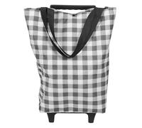 TOBBOMEY Collapsible Shopping Trolley Cart with Wheels Lightweight Oxford Fabric Foldable Utility Grocery Bag with Telescopic Handle for Easy Pushing and Pulling Metal Frame for Heavy Loads