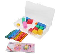 TOBBOMEY Colored Geometric Solids and Counting Rods for Manipulative Math Learning Tools with Smooth Edges Enhancing Counting Skills and Logical Thinking for Early Education