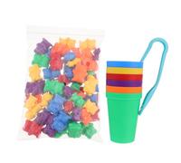 TOBBOMEY Colorful Bear Shape Counting with Rainbow Cups Early Educational for Enhancing Sorting Counting Hand-eye Coordination and Practical Skills Development