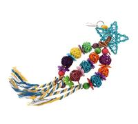 TOBBOMEY Colorful Rattan Ball Bird for Parrots and Budgies Safe Chew and Climbing Playground for Cockatiels African Greys Conures Macaws and Lovebirds Entertaining Pet Bite for Random Color