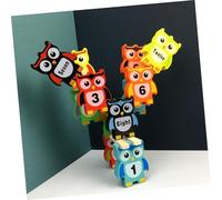 TOBBOMEY Colorful Wooden Owl Stackable Blocks for Smooth Safe Educational Building to Enhance Cognitive Skills and Imagination for Boys and Ages and Up