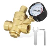 TOBBOMEY Copper Pressure Reducing Valve with Gauge Pn1.6 Accurate Pressure Monitoring Exact Installation for Household Use
