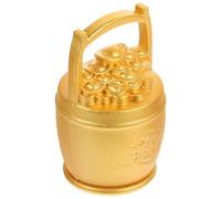 TOBBOMEY Copper Wealth Bucket Ornament for Spring Festival Traditional Treasure Basin Decoration for Living Office and Study Smooth Edges Cornucopia Decor Festive Gift for Family and