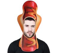 TOBBOMEY Crazy Hot Dog Costume Hat Polyester Funny Food Accessory for Adults Party Stage Performances Unique Novelty Fast Food Headwear