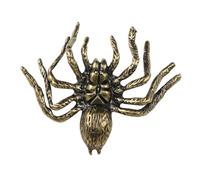 TOBBOMEY Creative Brass Spider Figurine Decorative Animal Sculpture Sturdy Ornament for Home Office Desk Garden Display