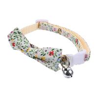 TOBBOMEY Cute Adjustable Cat Collar with Bell and Bow Tie Floral Design for Parties and Festivals Lightweight Pet Accessory for Cats and Dogs