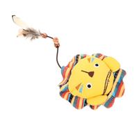TOBBOMEY Cute Cat Chew Toy Interactive Plush Kitten Grinding Plaything Soft Cartoon Design for Engaging Play for Indoor Cats Fun Teething Toy