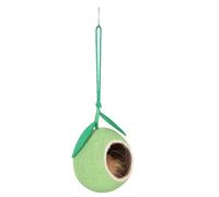 TOBBOMEY Decorative Coconut Shell Bird House for Parrots and Budgies Natural Breathable Nest with Smooth Surface Rustic Hanging Garden Nest for Birds