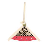 TOBBOMEY Decorative Wooden Bee House Garden Cabin Pine Painted Outdoor Insect Nest Natural Safe Materials Attracting Bees Butterflies for Garden Shelter