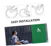 TOBBOMEY Disabled Wheelchair Toilet Sign Abs Material Self-adhesive Bathroom Door Sign for Restroom Accessibility Simple Design for Wheelchair Users