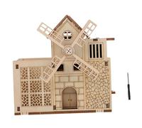 TOBBOMEY DIY Wooden Music Box Pen Holder Puzzle Self-assembling Craft for Educational Hand-eye Coordination Training Model Desktop Ornament