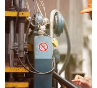 TOBBOMEY Do Not Touch Safety Stickers 10 Laminated Round Warning Decals for Warehouse Use, Sturdy Vinyl, 50Mm