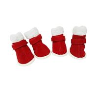 TOBBOMEY Dog Boots for Cold Weather 4 Pairs Winter Warm Windproof and Slip-proof Pet Shoes for Paws