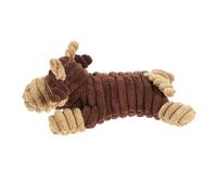 TOBBOMEY Dog Molar Toy Plush Cattle Shaped Squeaky Pet Plaything for Chewing Interactive Fun and Puppy Teething Relief for Keeping Dogs Engaged and Happy