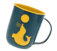 TOBBOMEY Dolphin Travel Toothbrush Cup Lightweight Plastic Mouth Washing Mug Reusable Unbreakable Oral Care Tumbler for Home and Portable Use