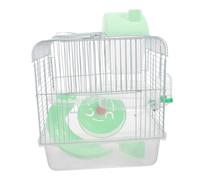 TOBBOMEY Double-layer Hamster Castle Cage with Large Space, Green Acrylic Pet Villa, 23x17x33cm Small Animal Habitat for Dwarf Hamsters and Small Pets