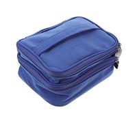 TOBBOMEY Double-layer Sundries Storage Bag Environmental-friendly Material Multi-functional Organizer Pouch for Travel and Daily Use Dustproof and Water-resistant Compact Case in Blue