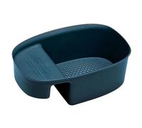 TOBBOMEY Drain Basket for Kitchen Sink Plastic Strainer Basket with Quick Drainage for Washing Vegetables and Fruits Kitchen Sink Accessories Storage Holder in Blue