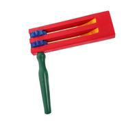 TOBBOMEY Educational Wooden Ratchet Soundboard with Long Handle Double Castanet Noise Maker for Rhythm Practice Cheer Events and Music Learning