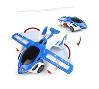 TOBBOMEY Electric Flying Car with Rotation and Light Automatic Deformation Aircraft for Blue Plastic Vehicle Enhancing Hand Eye Coordination and Sensory Skills Battery Design
