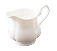 TOBBOMEY European Style Ceramic Milk Cup with Pouring Spout Bone Milk Pot for Kitchen Coffee and Tea Leak-Resistant Design Multi-Purpose Small Jug for Juice and Sauce