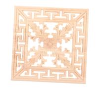 TOBBOMEY European Style Solid Wood Carved Appliques Square Onlays for Furniture Cabinet Door Decoration Unpainted Wood Carved Onlay Applique with Peel and Stick Easy Installation for