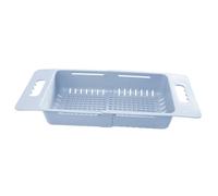 TOBBOMEY Expandable Blue Sink Strainer Basket for Kitchen Sinks Multi-Functional Drain Basket with Strong Bearing Capacity Wear-Resistant Storage Rack for Fruits Vegetables and Accessories
