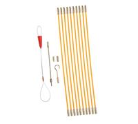 TOBBOMEY Fiberglass Wire Pull Rods Flexible Fish Tape Kit for Wall Wire Running Electrical Cable Pulling Tools for Residential Commercial Construction Use