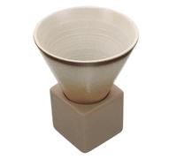 TOBBOMEY Funnel Shaped Ceramic Coffee Mug Japanese Style Reusable Cappuccino Cup for Home Office Cafe Thick Smooth Base Tea Cup Suitable for Latte Espresso Milk Juice and More