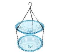 TOBBOMEY Garden Hanging Bird Feeder Tray for Parrots and Hummingbirds Double-layer Design for Outdoor Use for Bird Watching and Relaxation