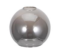 TOBBOMEY Glass Globe Lamp Shade 150mm Double-Hole Round Smoke Grey Glass Lampshade Replacement for Pendant Lights and Chandeliers with 42mm Large Opening