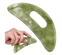 TOBBOMEY Gua Sha Tool Facial Massager Green Jade Scraping Board for Face Eyes Neck Muscle Massage Manual Therapy Jaw Line Shaper