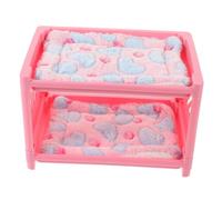 TOBBOMEY Guinea Pig Bunk Bed Double-layer Small Animal Bed 5pcs Set Including 2 Random Style Cushions and 2 Blankets Multi-function Hamster and Chinchilla Nest for Comfortable Bunny and Rabbit Use