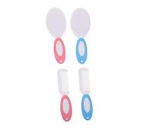 TOBBOMEY Hair Brush and Comb Set for Newborns with Soft Nylon Bristles Ergonomic Handle Dual Pink and Blue Colors Gentle Bathing and Grooming Tool for Scalp Care