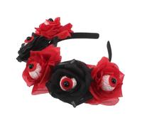 TOBBOMEY Halloween Eyeball Headband with Bleeding Veins and Artificial Roses Lightweight Spooky Costume Hair Accessory for Women Reusable Horror Party Headwear for Ghost House and Festival