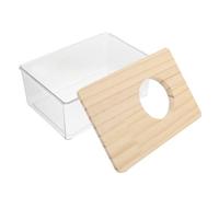 TOBBOMEY Hamster Sand Bath Container Enclosed Clear Bathtub for Cage Accessories Lightweight Portable Mess Design for Hamsters Gerbils and Small Pets