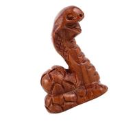 TOBBOMEY Hand Carved Wood Snake Figurine for Chinese Year Decor Unique Wood Grain Zodiac Statue Symbolizing Wisdom Craft for Painting and Home Display
