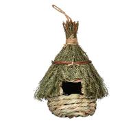 TOBBOMEY Hand Woven Seagrass Bird Nest for Outdoor Garden Balcony Natural Bird House for Breeding and Feeding Wild Safe Easy to Hang Decorative Habitat